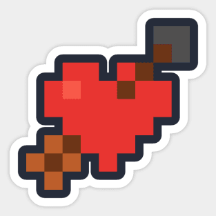 Shot Through My Red Pixel Heart Sticker